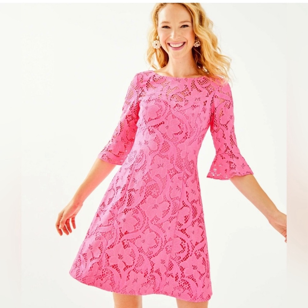 NEW with tags Lilly Pulitzer Allyson Dress Pink Lace Size 10